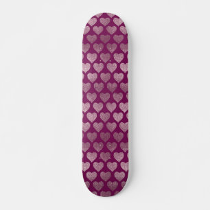 Roze Gouden Harten Glitter Patroon Persoonlijk Skateboard
