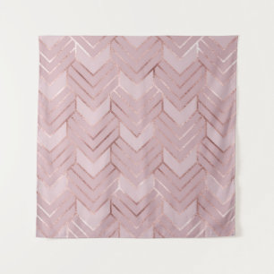 Roze gouden harten glitter patroon. wandkleed