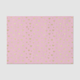 Roze Gouden Harten (Ontwerp 70 Roze Serie) Tissuepapier