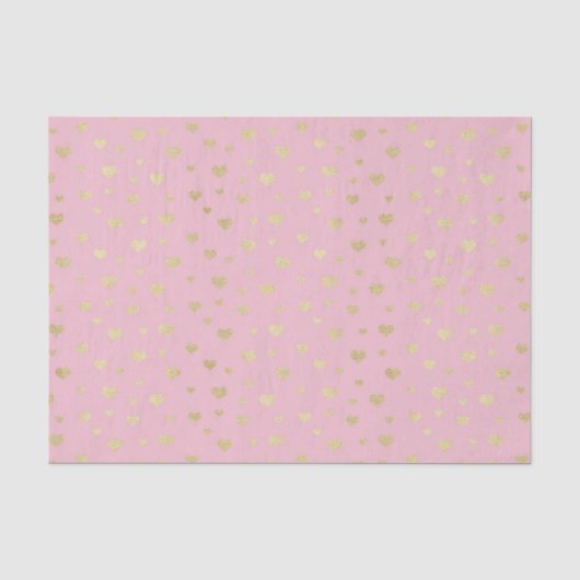 Roze Gouden Harten (Ontwerp 70 Roze Serie) Tissuepapier (Voorkant)