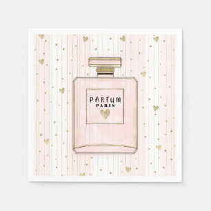 Roze & Gouden Harten Parijs Parfum Chic Mode Servet