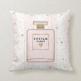 Roze & Gouden Harten Paris Parfum Chic Mode Kussen