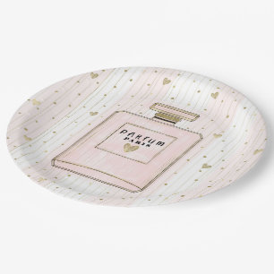 Roze & Gouden Harten Paris Parfum Chic Mode Papieren Bordje