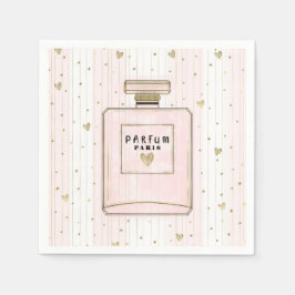 Roze & Gouden Harten Paris Parfum Chic Mode Servet