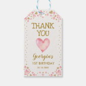 Roze Gouden Harten Valentijnse  Verjaardag Baby Me Cadeaulabel (Voorkant)