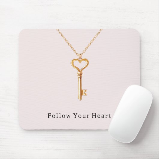Roze Gouden Hartketting Muismat (Met muis)