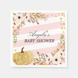 Roze Gouden Herfst Pompoen Cocktail Papieren serve Servetten