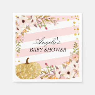Roze Gouden Herfst Pompoen Cocktail Papieren serve Servetten