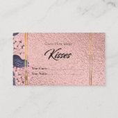 Roze Gouden Hoeveel Kusjes Bruiloft Bijlagekaart Informatiekaartje (Voorkant)