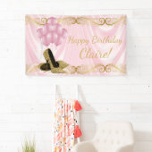 Roze Gouden Hoge Hak Schoen Verjaardag Banner (Insitu)