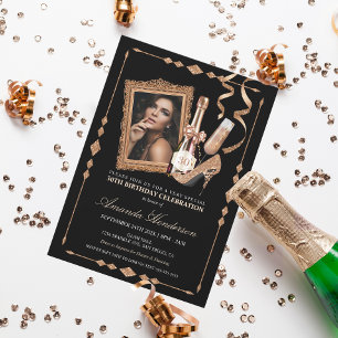 Roze Gouden Hoge Hakken en Champagne Vrouwen Verja Kaart