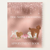 Roze Gouden Hondenkapsalon Glitter Huisdier Servic Planner (Achterkant)