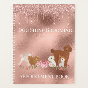 Roze Gouden Hondenkapsalon Glitter Huisdier Servic Planner