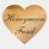 Roze Gouden Honeymoon Fund Hart Sticker (Voorkant)