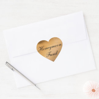 Roze Gouden Honeymoon Fund Hart Sticker