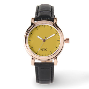 Roze Gouden Horloge met Aangepaste Tekst en Klassi
