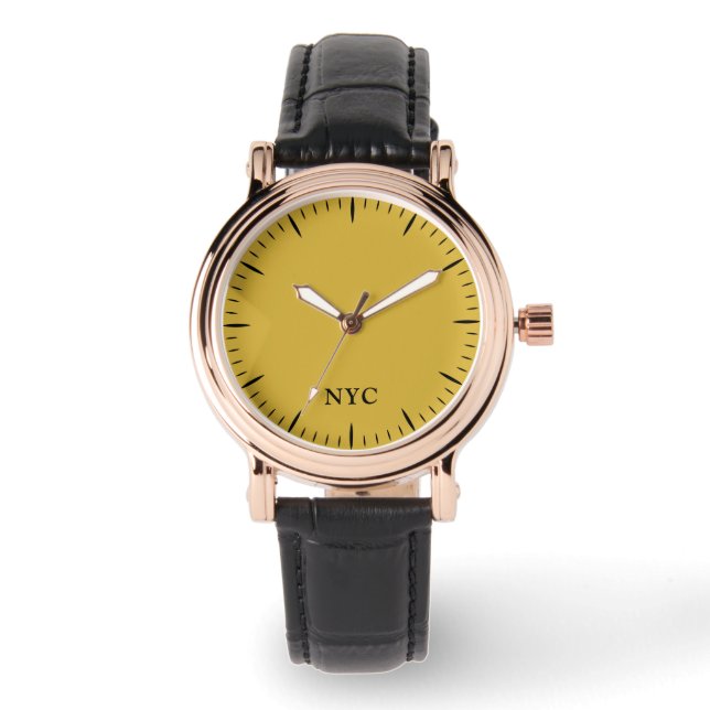 Roze Gouden Horloge met Aangepaste Tekst en Klassi (Voorkant)
