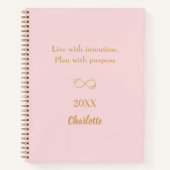 Roze gouden inspirerend quote notitieboek (Voorkant)