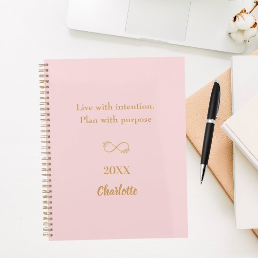 Roze gouden inspirerend quote notitieboek