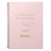 Roze gouden inspirerend quote notitieboek (Voorkant)
