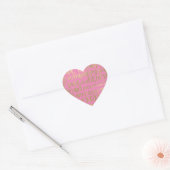 Roze gouden Inspirerend woorden Hart Sticker (Envelop)