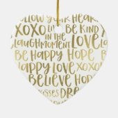 Roze gouden Inspirerend woorden Keramisch Ornament (Achterkant)