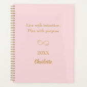 Roze gouden inspirerende quote 2027 planner (Voorkant)