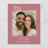 Roze gouden ivoor foto bruiloft Save the Date Flyer (Voorkant)