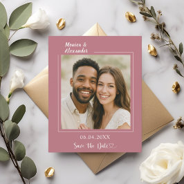 Roze gouden ivoor foto bruiloft Save the Date Flyer
