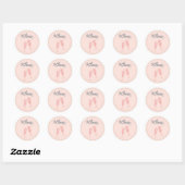 Roze gouden juichen Champagneglazen Ronde Sticker (Vel)