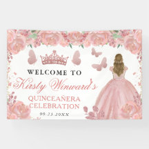 Roze Gouden Jurk Blonde Prinses Quinceanera