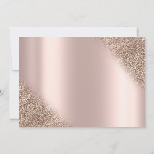 Roze Gouden Jurk Boho Bloemen Bruiloft Kaart (Achterkant)