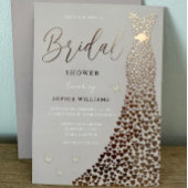 Roze Gouden Jurk Stof Roze & Blush Bruiloft Feest Folie Uitnodiging