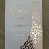 Roze Gouden Jurk Stof Roze & Blush Bruiloft Feest Folie Uitnodiging