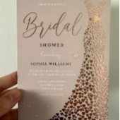 Roze Gouden Jurk Stof Roze & Blush Bruiloft Feest Folie Uitnodiging