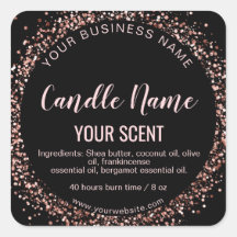 roze gouden kaarslabel sojakaars