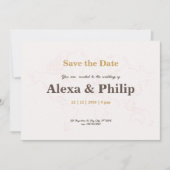 Roze & Gouden Kaart Bruiloft (Voorkant)