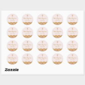 Roze Gouden Kant Meisje Doop Sticker (Vel)