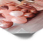 Roze Gouden Kasteel Ballonnen Fotografie Achtergro Poster (Hoek)