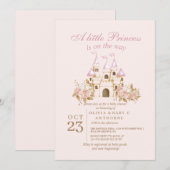 Roze Gouden Kasteel Prinses Baby Shower Kaart