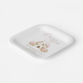 Roze Gouden Kasteel Prinses Baby Shower Papieren Bordje (Gebogen)
