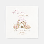 Roze Gouden Kasteel Prinses Baby Shower Servet (Voorkant)