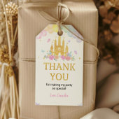 Roze Gouden Kasteel Prinses Verjaardag Dank u Labe Cadeaulabel