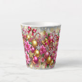 Roze & Gouden Kerst Magie Latte Mok (Voorkant)