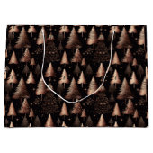 Roze Gouden Kerst Metaalachtige Bomen Groot Cadeauzakje (Voorkant)