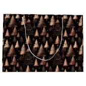 Roze Gouden Kerst Metaalachtige Bomen Groot Cadeauzakje (Achterkant)