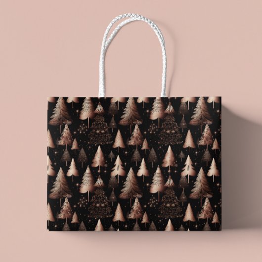 Roze Gouden Kerst Metaalachtige Bomen Groot Cadeauzakje