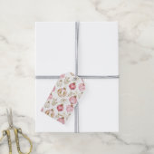 Roze Gouden Kerst  Ornamenten Cadeaulabel (Met Touw)