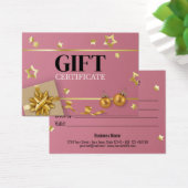 Roze gouden kerstbal ribbon-kaartje visitekaartje (Bureau)