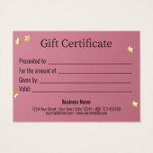 Roze gouden kerstbal ribbon-kaartje visitekaartje (Achterkant)